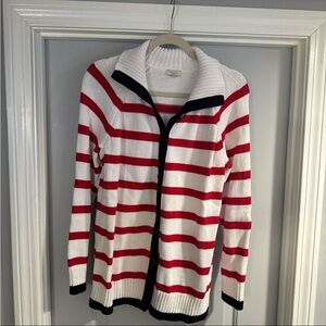 Striped Red and White Talbots Women's Sweater